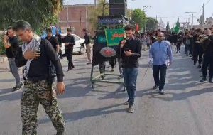 مراسم زنجیر زنی روز تاسوعای حسینی در فاریاب