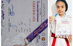 کسب مقام قهرمانی مسابقات آسیایی در رشته ورزشی کاراته توسط دانش آموز فاریابی حدیث سعید آبادی